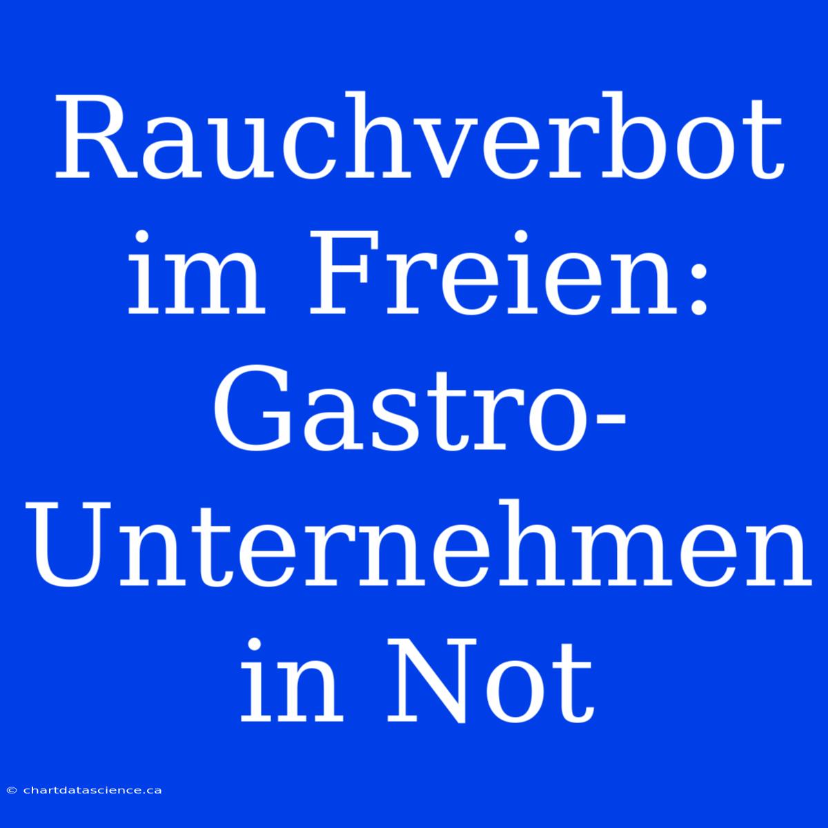 Rauchverbot Im Freien: Gastro-Unternehmen In Not