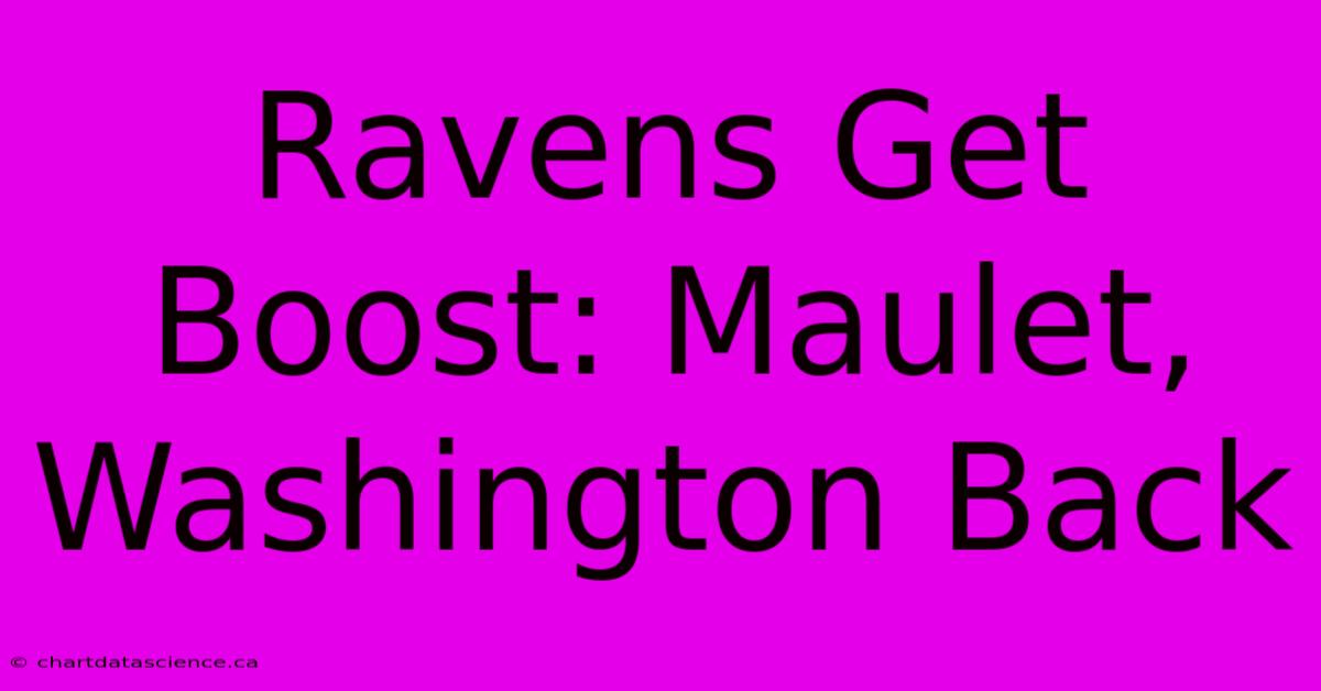 Ravens Get Boost: Maulet, Washington Back