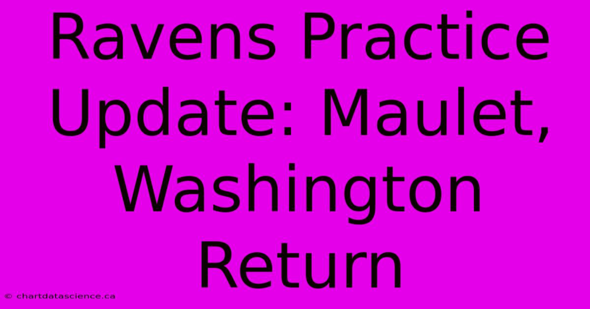 Ravens Practice Update: Maulet, Washington Return