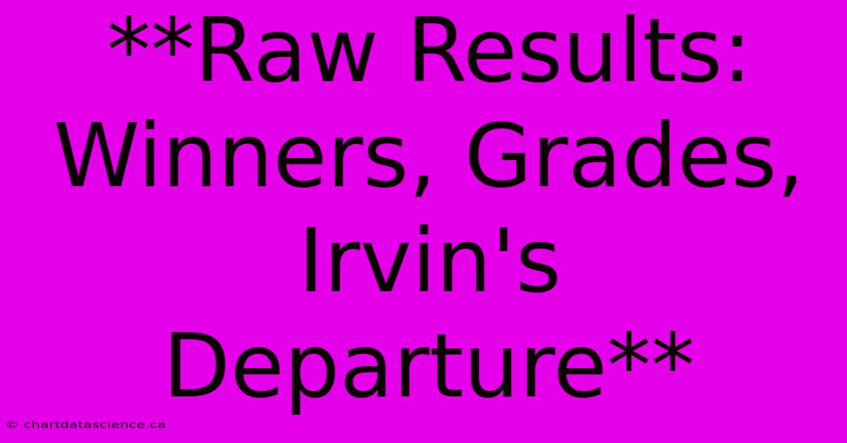 **Raw Results: Winners, Grades, Irvin's Departure**