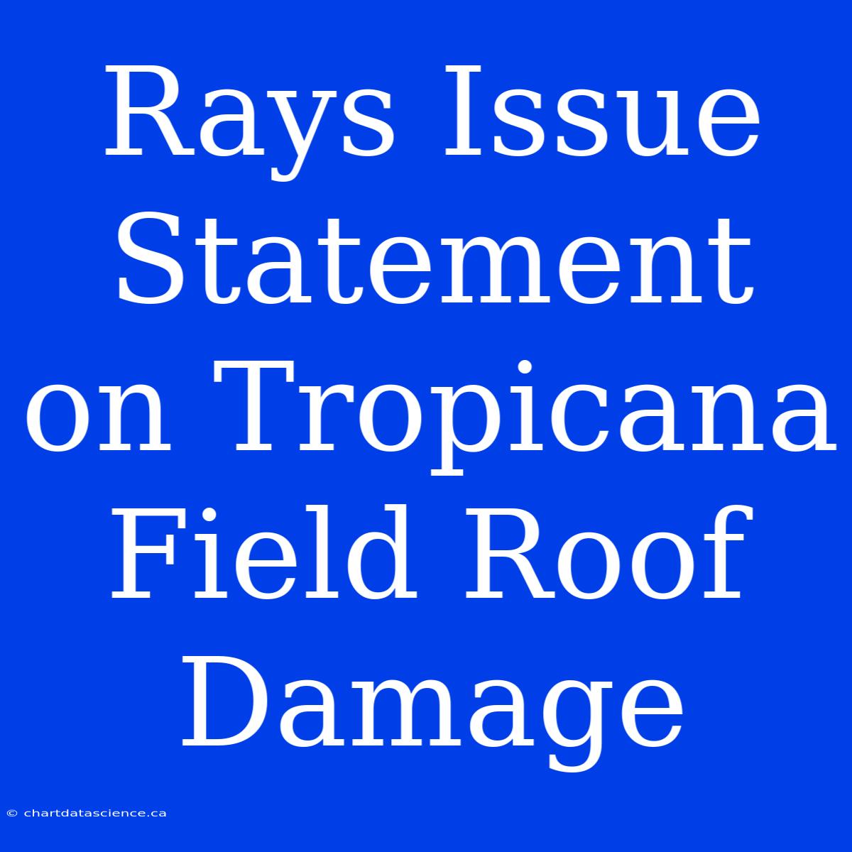 Rays Issue Statement On Tropicana Field Roof Damage