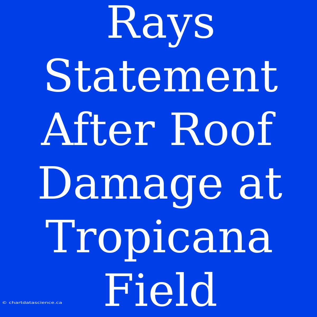 Rays Statement After Roof Damage At Tropicana Field