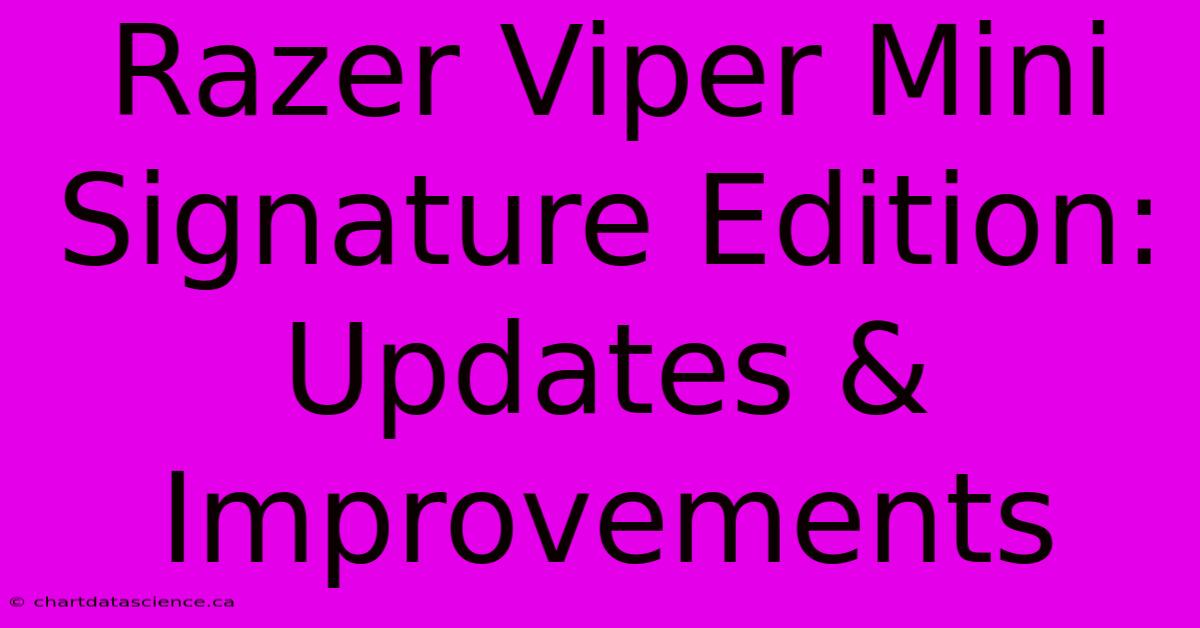 Razer Viper Mini Signature Edition: Updates & Improvements