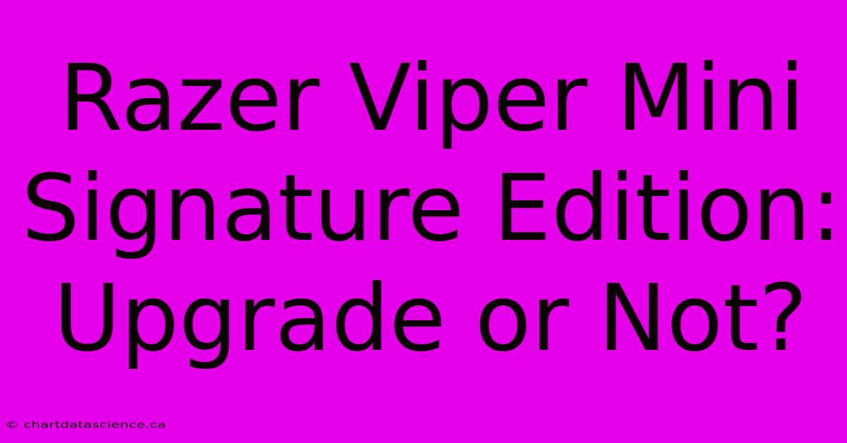 Razer Viper Mini Signature Edition: Upgrade Or Not?