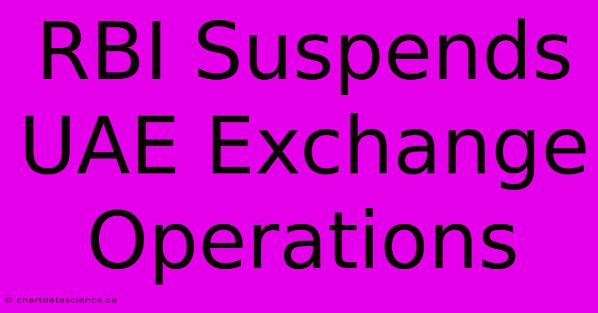 RBI Suspends UAE Exchange Operations