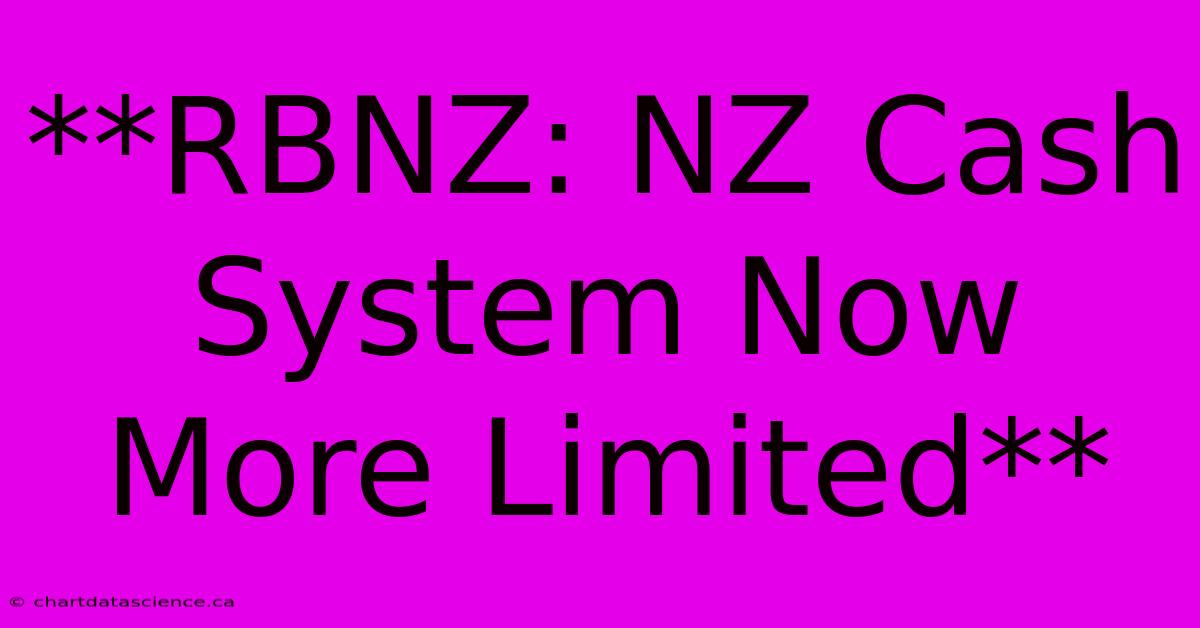 **RBNZ: NZ Cash System Now More Limited** 