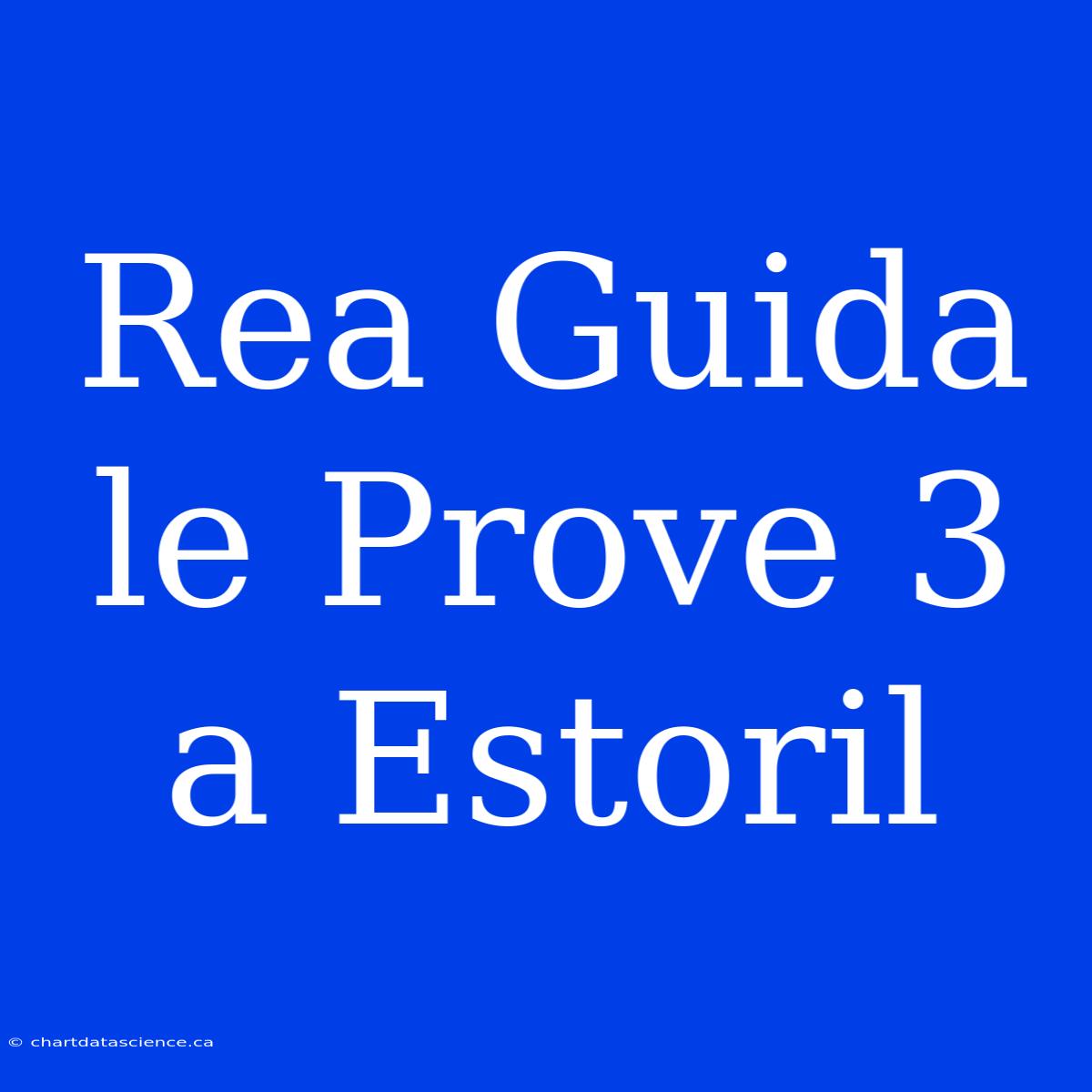 Rea Guida Le Prove 3 A Estoril