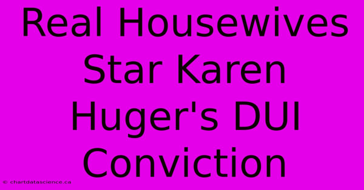 Real Housewives Star Karen Huger's DUI Conviction