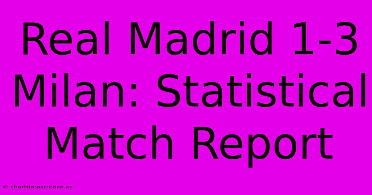 Real Madrid 1-3 Milan: Statistical Match Report 