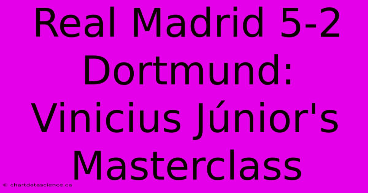 Real Madrid 5-2 Dortmund: Vinicius Júnior's Masterclass