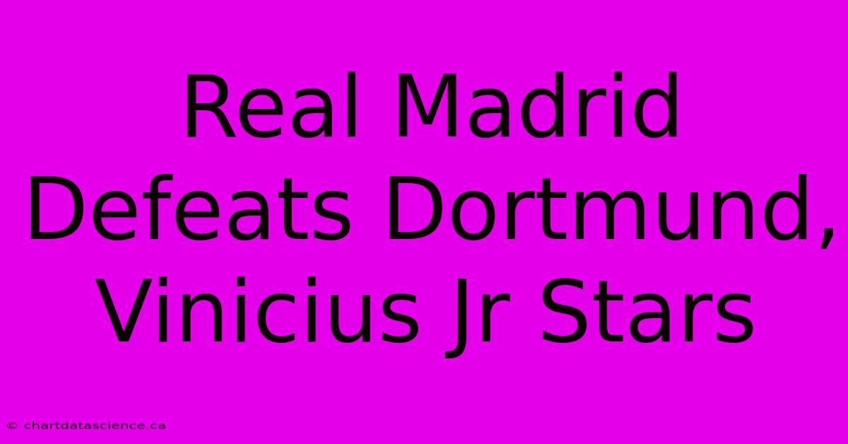 Real Madrid Defeats Dortmund, Vinicius Jr Stars