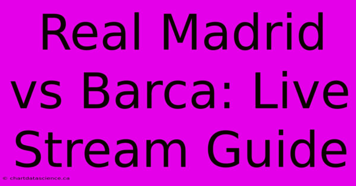 Real Madrid Vs Barca: Live Stream Guide