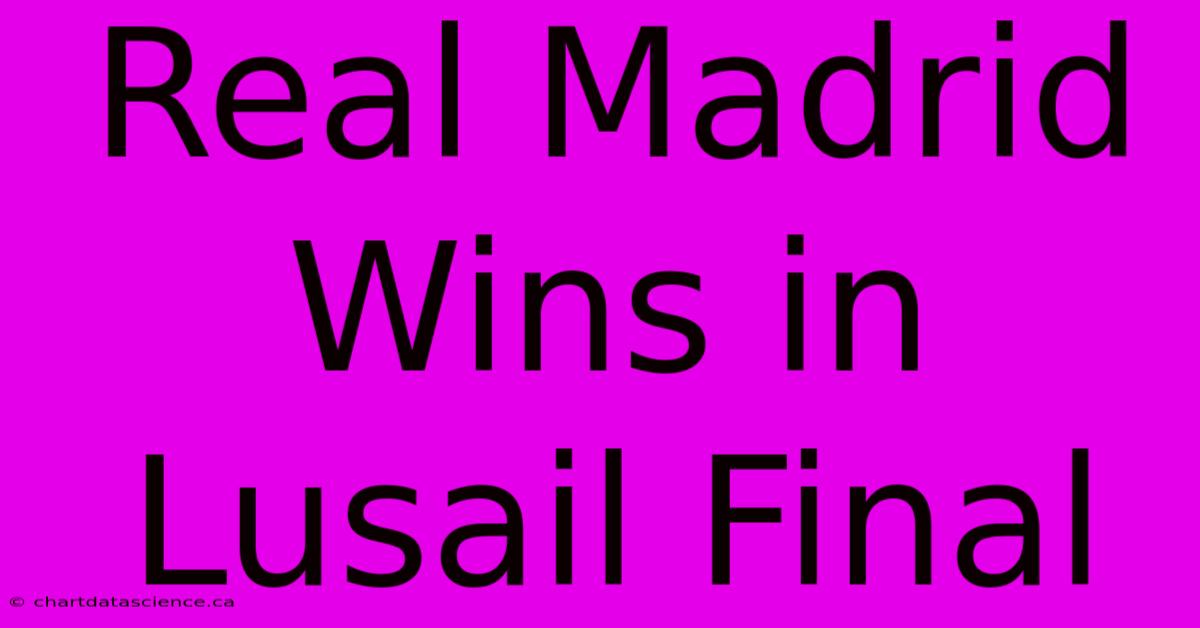 Real Madrid Wins In Lusail Final