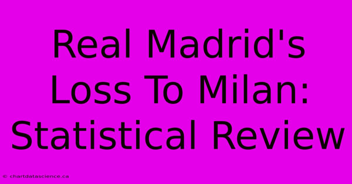 Real Madrid's Loss To Milan: Statistical Review