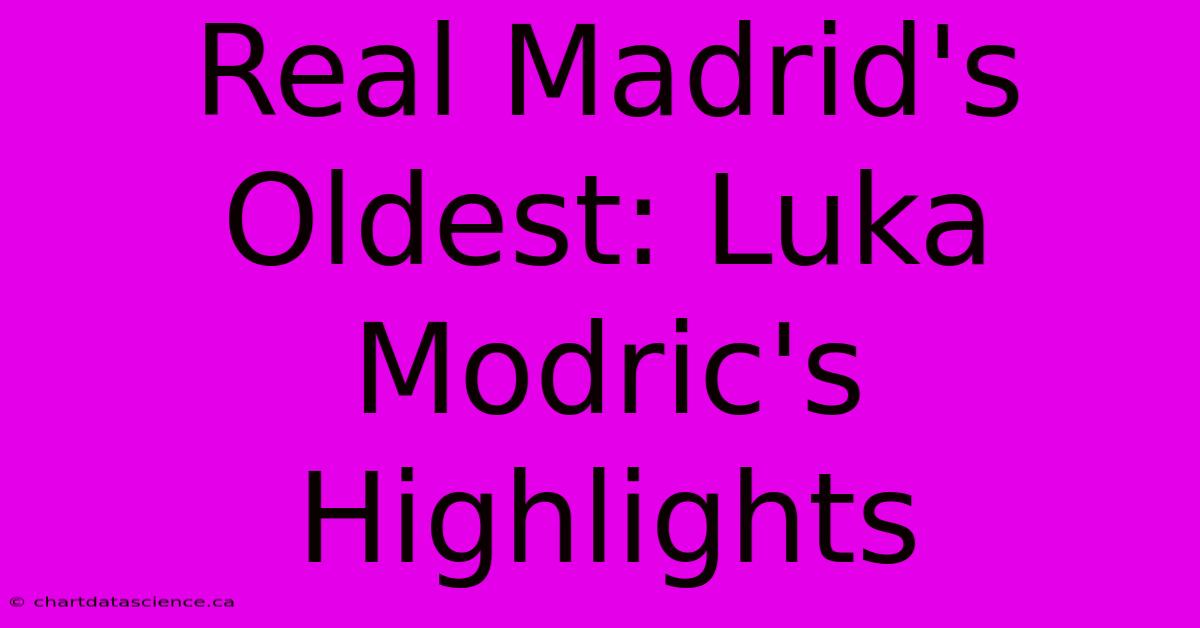 Real Madrid's Oldest: Luka Modric's Highlights 