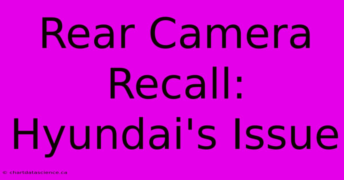 Rear Camera Recall: Hyundai's Issue