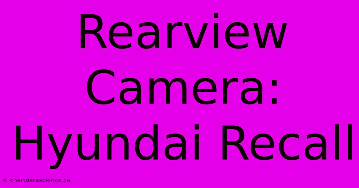 Rearview Camera: Hyundai Recall