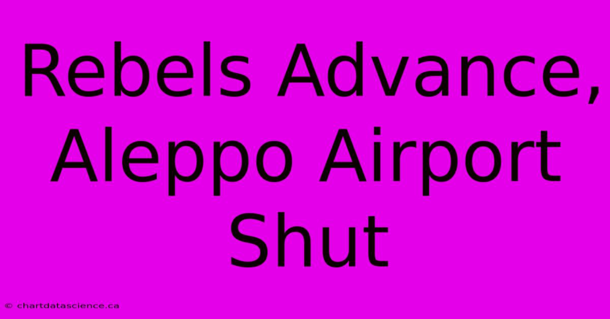 Rebels Advance, Aleppo Airport Shut