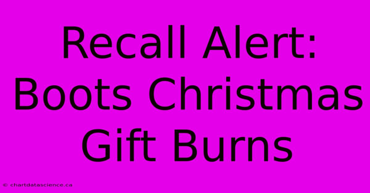 Recall Alert: Boots Christmas Gift Burns