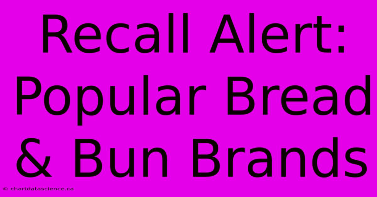 Recall Alert: Popular Bread & Bun Brands