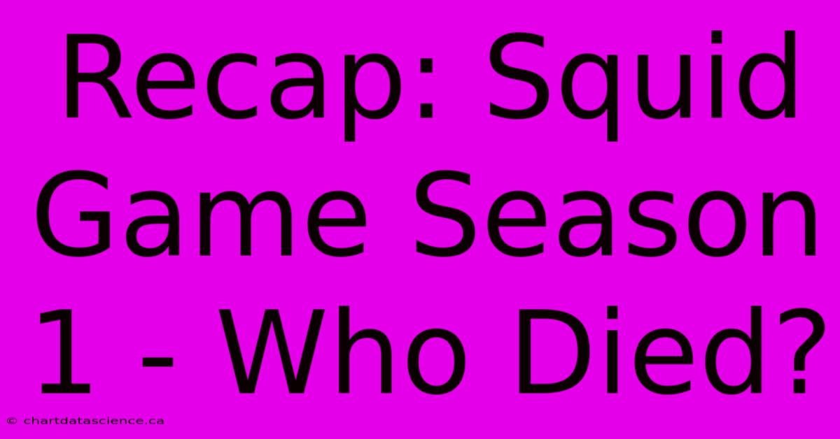 Recap: Squid Game Season 1 - Who Died?