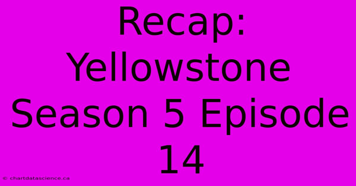 Recap: Yellowstone Season 5 Episode 14