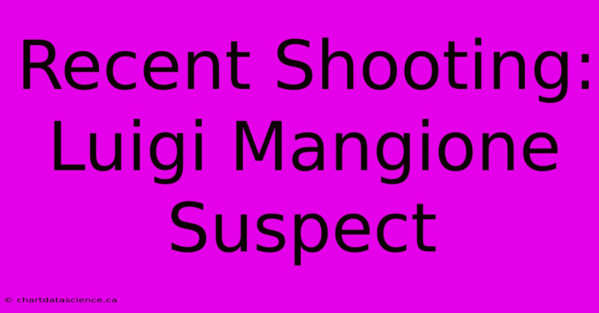 Recent Shooting: Luigi Mangione Suspect