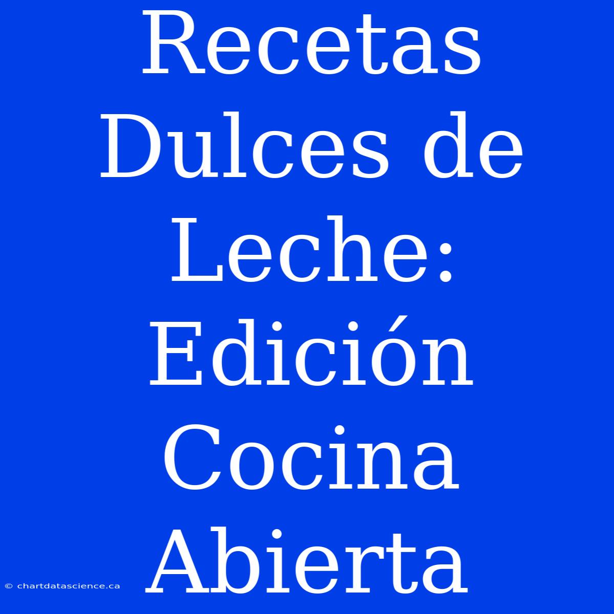 Recetas Dulces De Leche: Edición Cocina Abierta