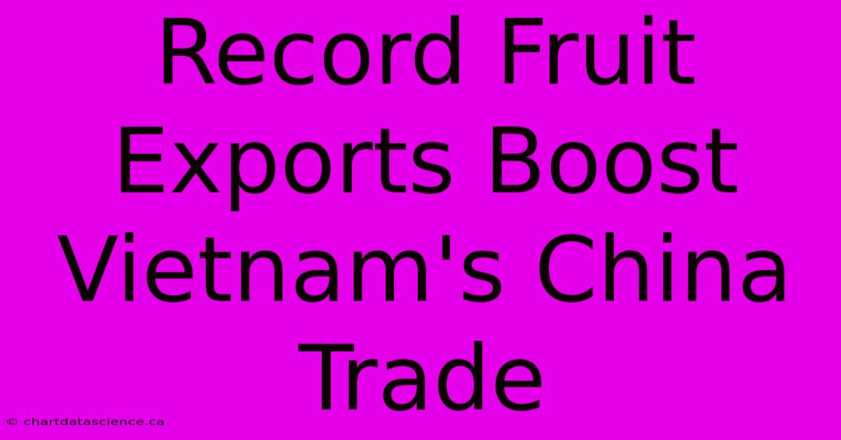 Record Fruit Exports Boost Vietnam's China Trade