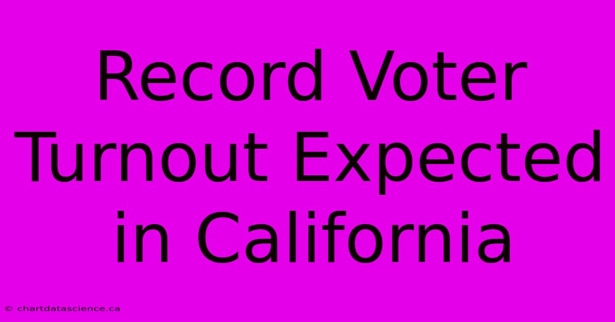 Record Voter Turnout Expected In California 