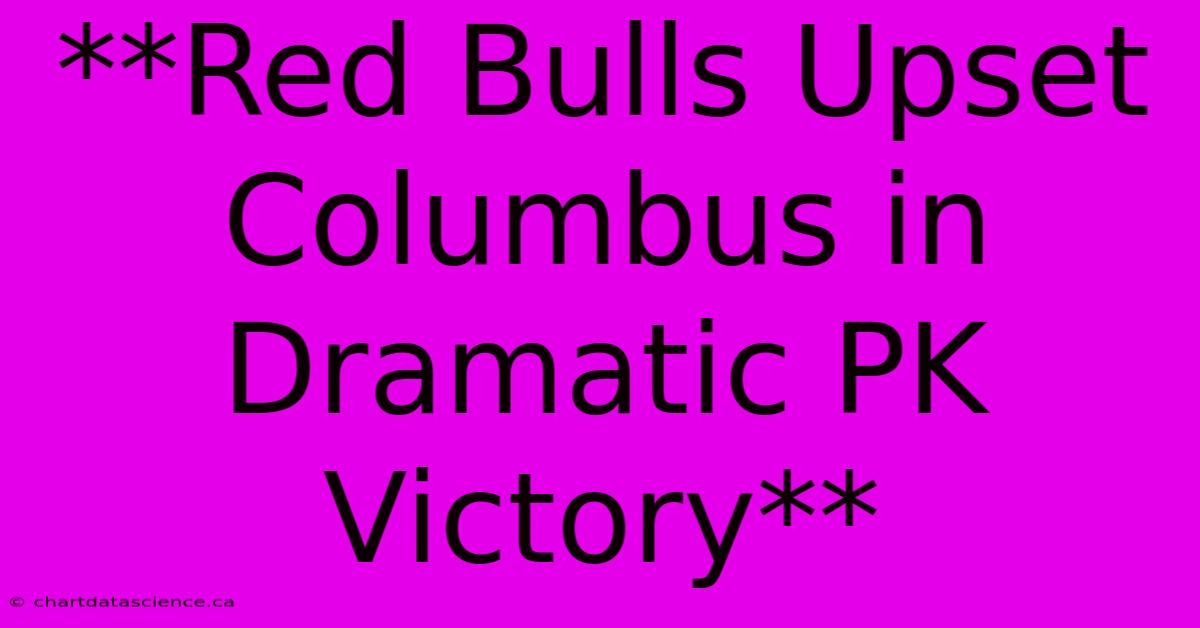 **Red Bulls Upset Columbus In Dramatic PK Victory**