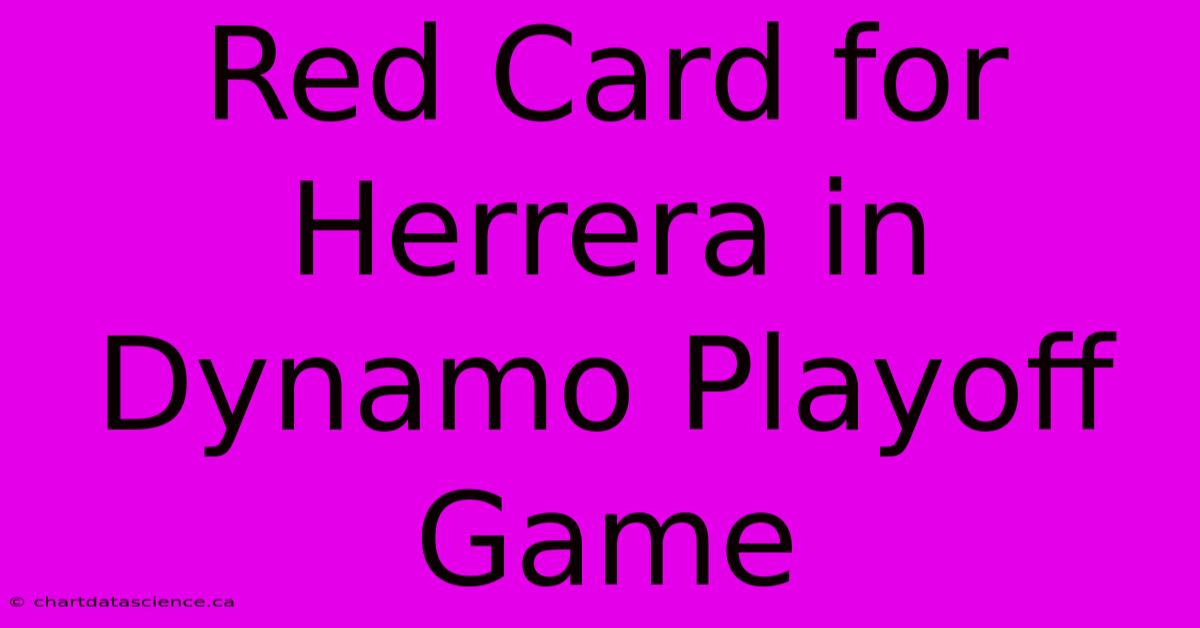 Red Card For Herrera In Dynamo Playoff Game 