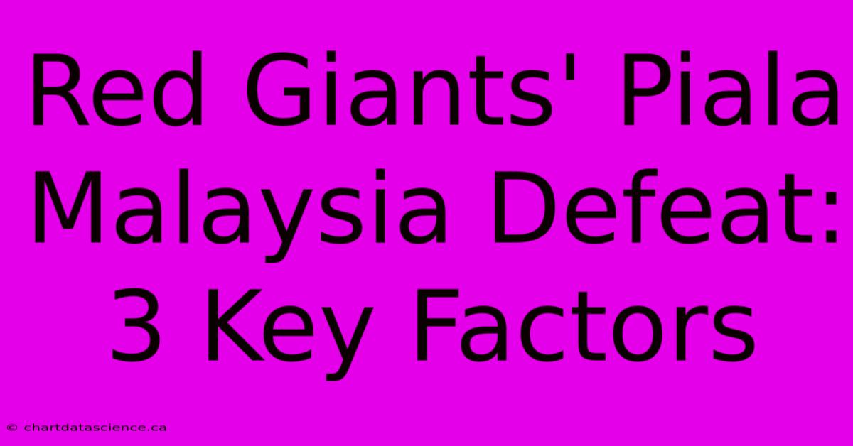 Red Giants' Piala Malaysia Defeat: 3 Key Factors