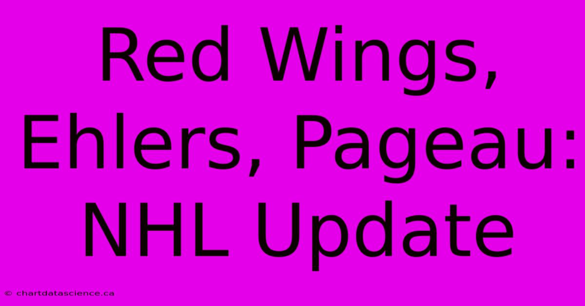 Red Wings, Ehlers, Pageau: NHL Update