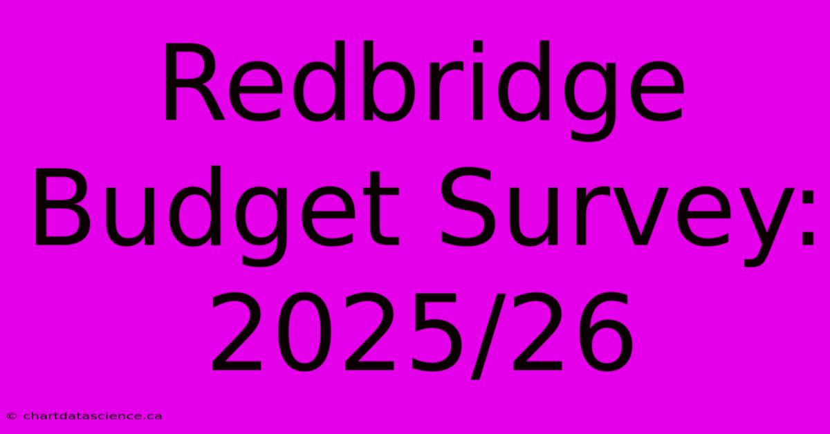 Redbridge Budget Survey: 2025/26 