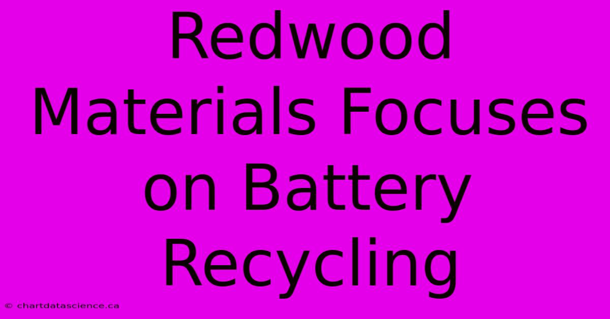 Redwood Materials Focuses On Battery Recycling