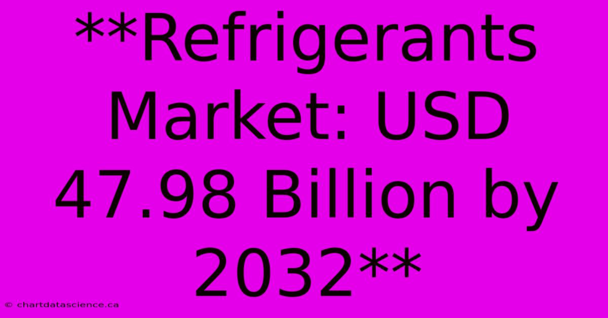 **Refrigerants Market: USD 47.98 Billion By 2032** 