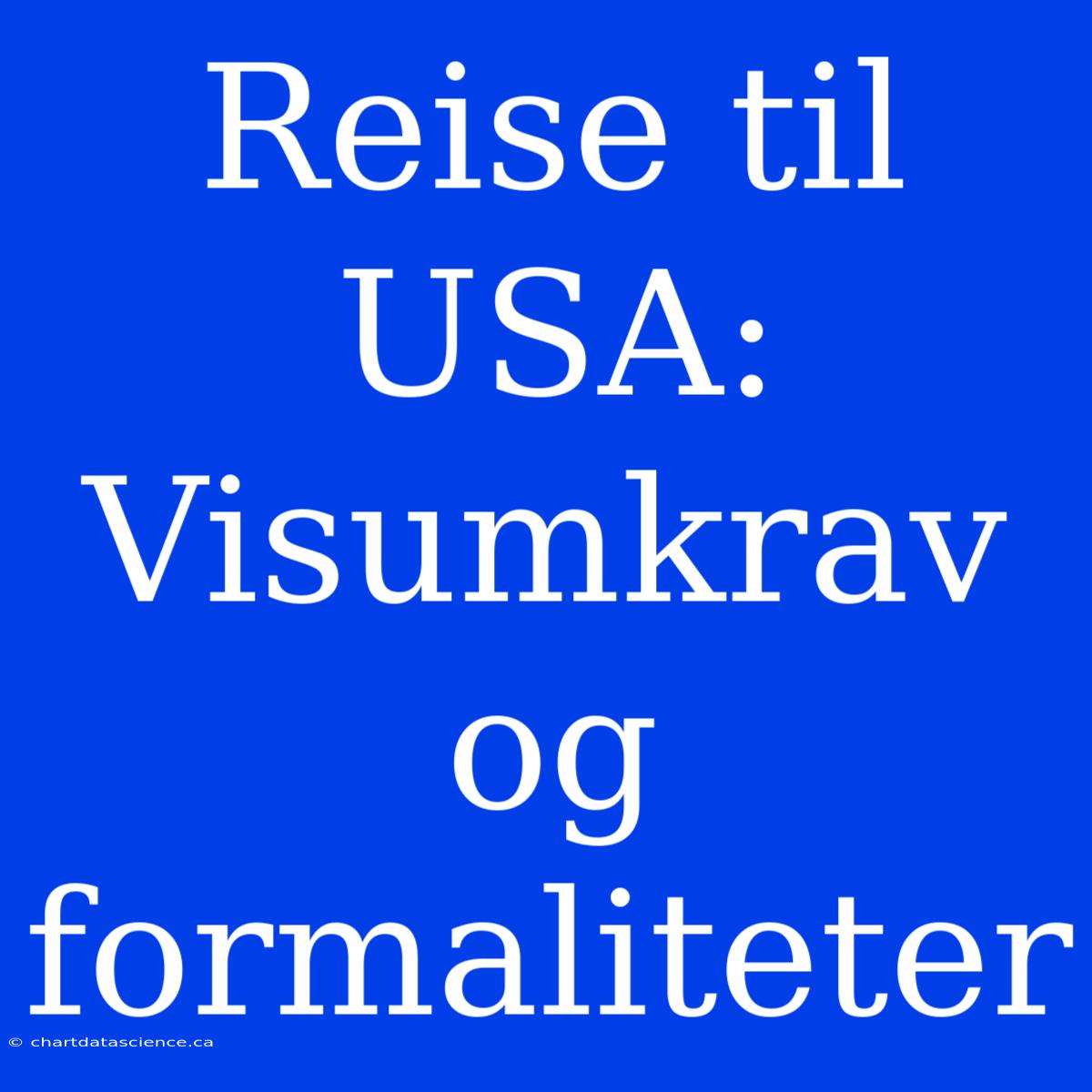 Reise Til USA: Visumkrav Og Formaliteter