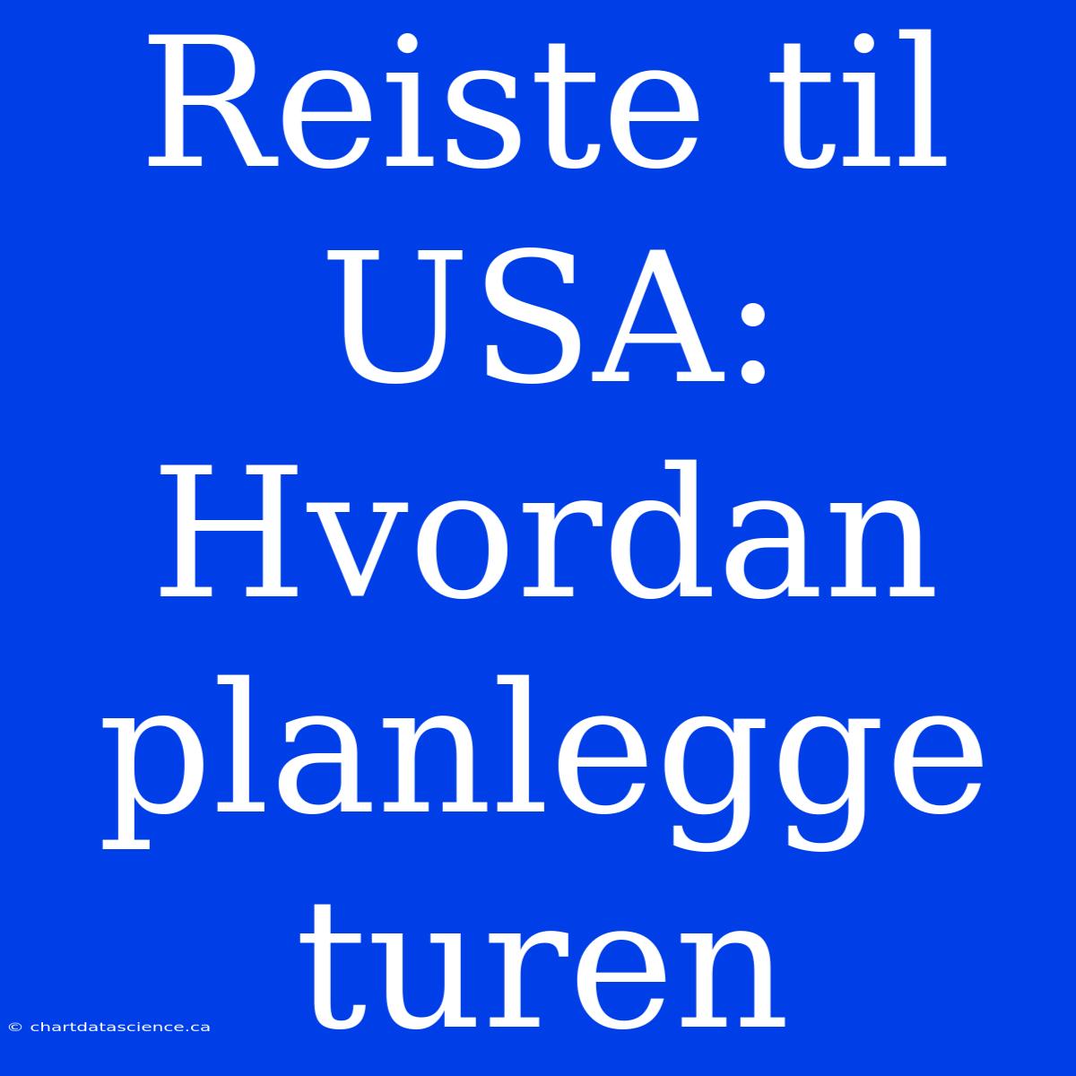 Reiste Til USA: Hvordan Planlegge Turen