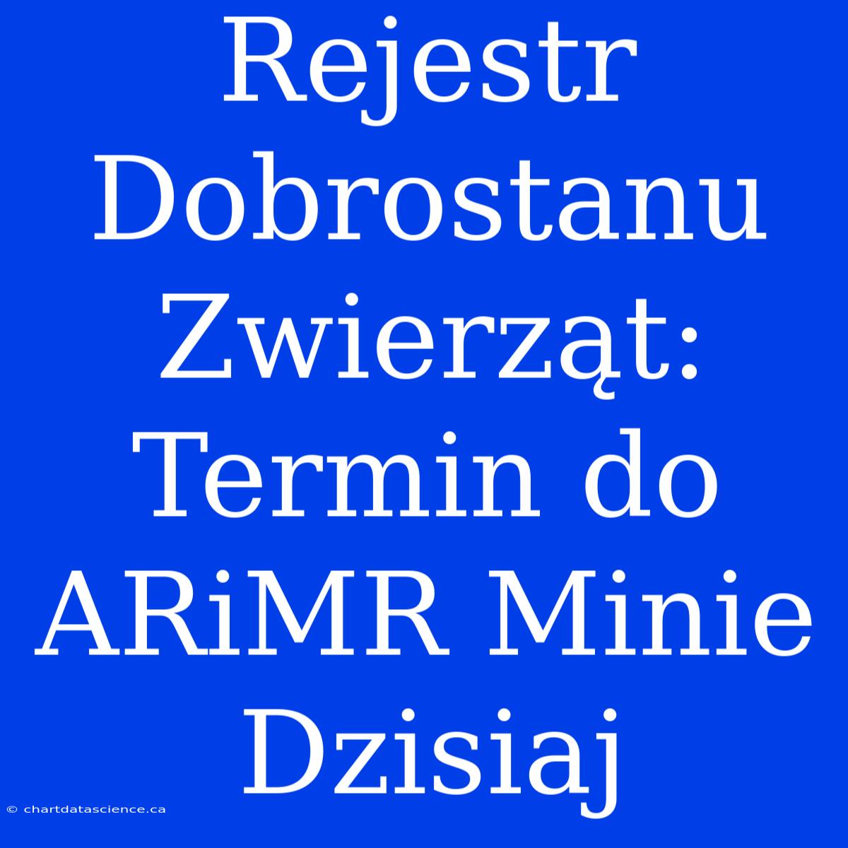 Rejestr Dobrostanu Zwierząt: Termin Do ARiMR Minie Dzisiaj