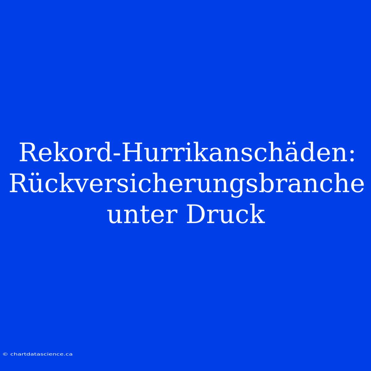 Rekord-Hurrikanschäden: Rückversicherungsbranche Unter Druck