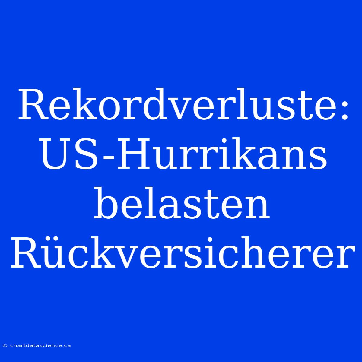 Rekordverluste: US-Hurrikans Belasten Rückversicherer