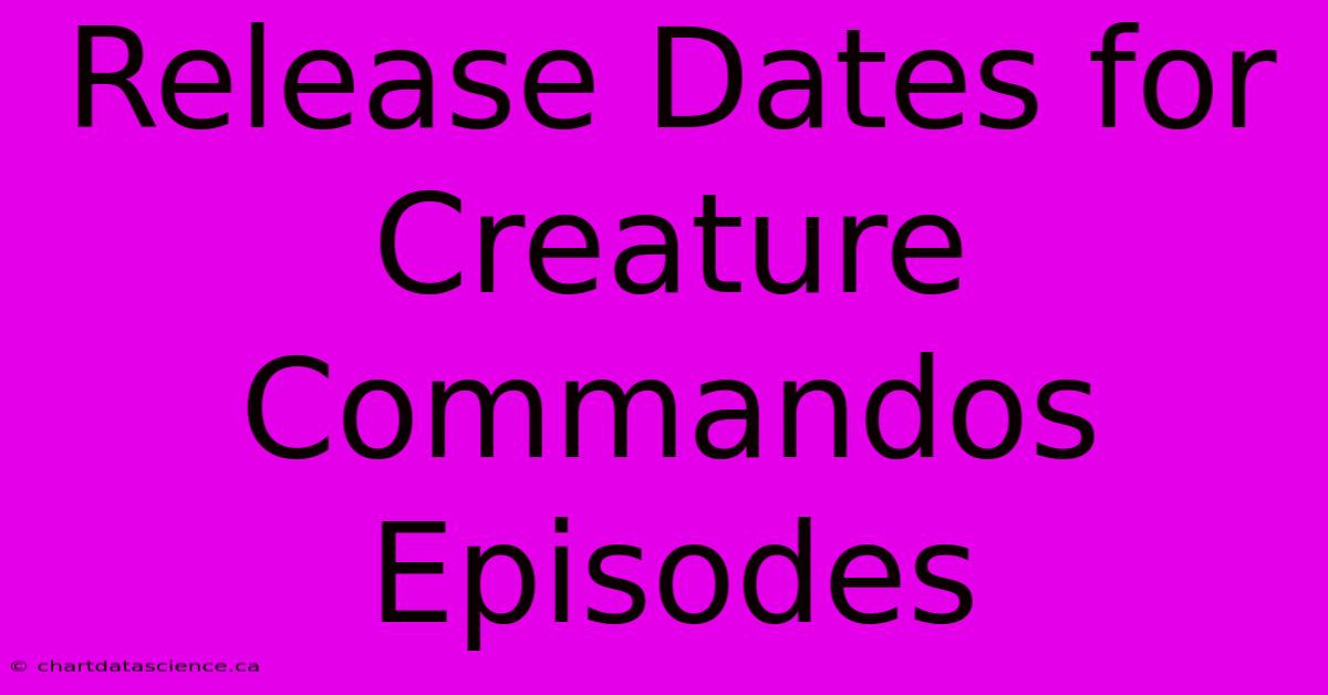 Release Dates For Creature Commandos Episodes