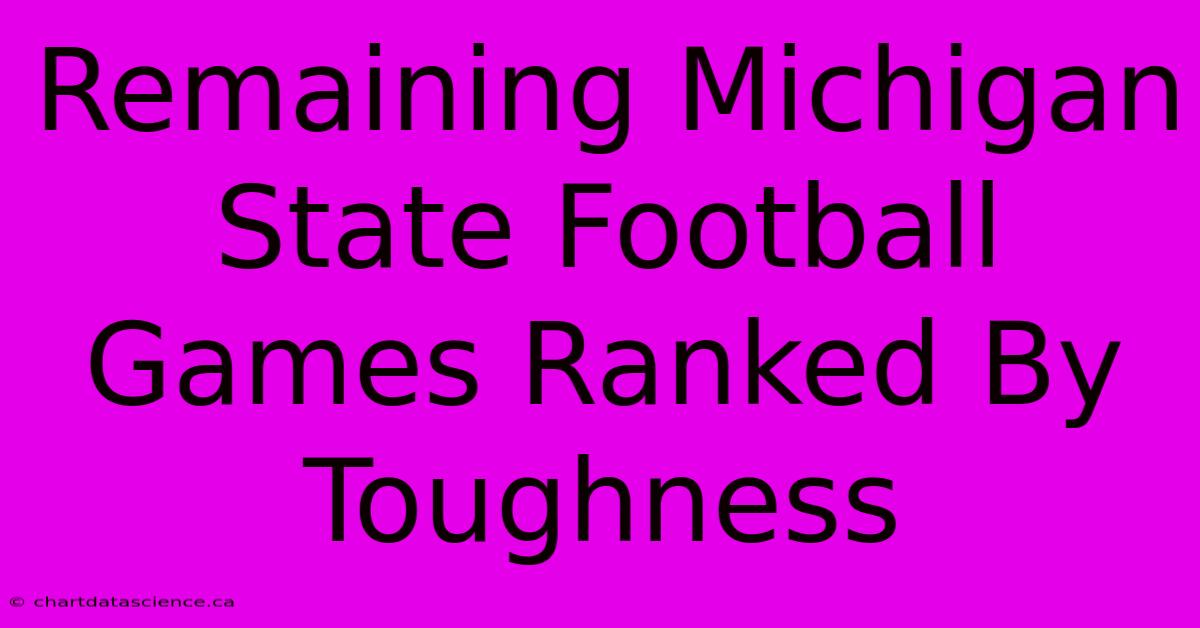 Remaining Michigan State Football Games Ranked By Toughness 