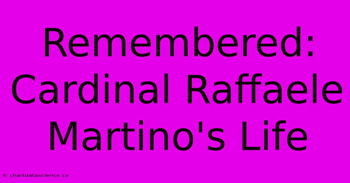 Remembered: Cardinal Raffaele Martino's Life