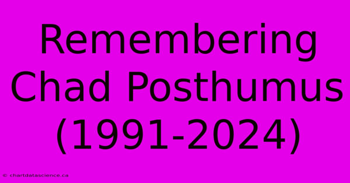 Remembering Chad Posthumus (1991-2024)