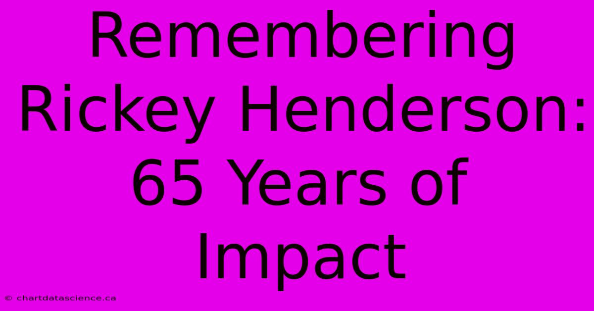 Remembering Rickey Henderson:  65 Years Of Impact