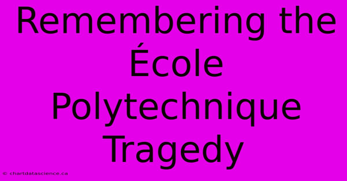 Remembering The École Polytechnique Tragedy