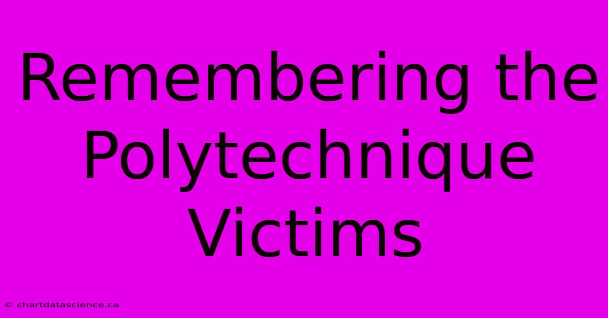 Remembering The Polytechnique Victims