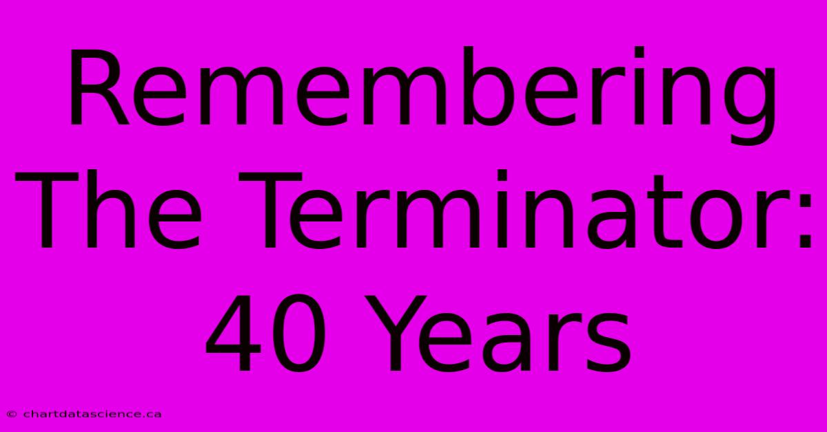 Remembering The Terminator: 40 Years